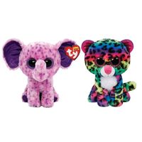 Ty - Knuffel - Beanie Boo's - Eva Elephant & Dotty Leopard