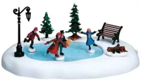 Lemax winter skating bewegende schaatsbaan Caddington Village 2009