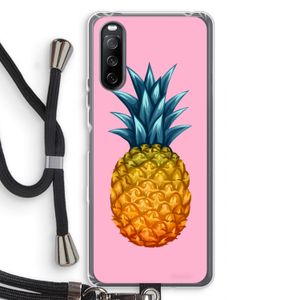 Grote ananas: Sony Sony Xperia 10 III Transparant Hoesje met koord