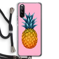 Grote ananas: Sony Sony Xperia 10 III Transparant Hoesje met koord