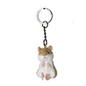 Nature Planet Pluche knuffeldier sleutelhanger - hamster - 6 cm - dieren sleutelhangers