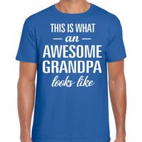Awesome Grandpa / opa cadeau t-shirt blauw heren - Vaderdag - thumbnail