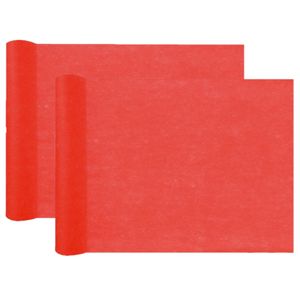 Tafelloper op rol - 2x - rood - 30 cm x 10 m - non woven polyester