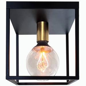 Goliving Plafondlamp Industrieel - Plafonnière - Industrieel - E27 - Metaal - Zwart en Goud