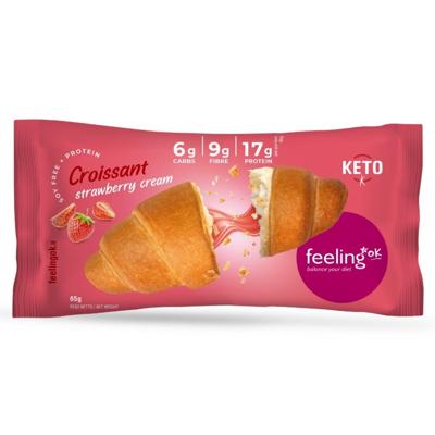 FeelingOK Croissant Aardbei +Protein (1x65 gr)