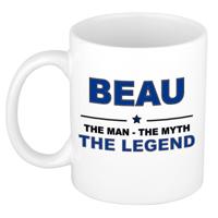 Beau cadeau mok - man myth legend - naam koffiemok / beker - wit en blauw - 300 ml