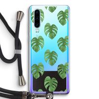 Monstera leaves: Huawei P30 Transparant Hoesje met koord