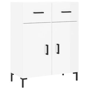 The Living Store Dressoir - Hoogglans wit - 69.5 x 34 x 90 cm - Duurzaam bewerkt hout en metaal