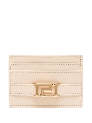 Versace porte-cartes Greca Goddess en cuir - Marron