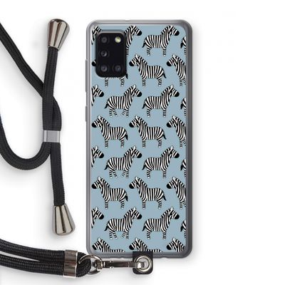 Zebra: Samsung Galaxy A31 Transparant Hoesje met koord