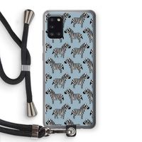 Zebra: Samsung Galaxy A31 Transparant Hoesje met koord