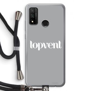 Topvent Grijs Wit: Huawei P Smart (2020) Transparant Hoesje met koord