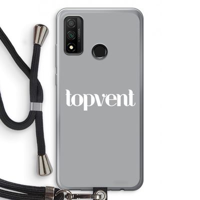 Topvent Grijs Wit: Huawei P Smart (2020) Transparant Hoesje met koord