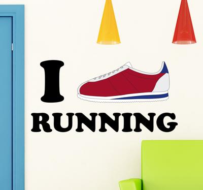Muursticker I love running Muursticker I love running