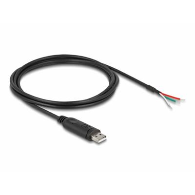 Delock USB-kabel USB 2.0 USB-A stekker, Open kabeleinde 2.00 m Zwart 63509