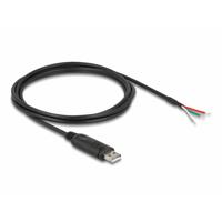 Delock USB-kabel USB 2.0 USB-A stekker, Open kabeleinde 2.00 m Zwart 63509