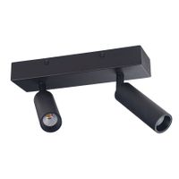 BC0022 LED-opbouwspot Koker 2x10W 2700K Dimbaar Zwart