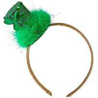 Haarband Sint Patricksday hoedje - groen - one size - textiel - leprechaun accessoire