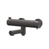 Badthermostaatkraan IVY Tribe Opbouw Omstel Met Draaibare Baduitloop Met Omstel RVS316 Geborsteld Carbon Black PVD IVY