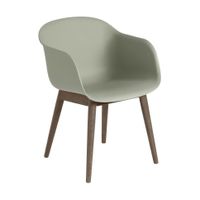 Muuto Fiber eetkamerstoel met armleuning groen