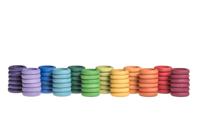 Grapat Houten Ringen - 72 Stuks (12 kleuren)