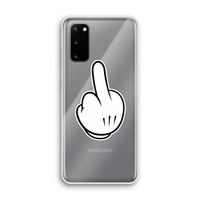 Middle finger black: Samsung Galaxy S20 Transparant Hoesje