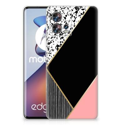 Motorola Edge 30 Fusion | TPU Hoesje | Zwart Roze Vormen