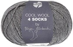 Lana Grossa Cool Wool 4 Socks Uni 7708 Donkergrijs