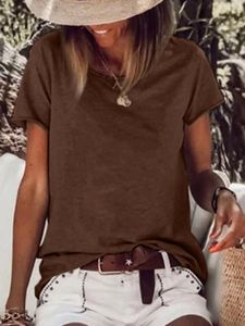 Plain Short Sleeve Crew Neck Casual Top