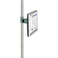 Manuflex ZB8289.0001 Monitor dragers voor CANTOLAB en aluminium met 80 mm-dubbel scharnier, VESA-adapter 75 mm, in grijs-groen HF 0001