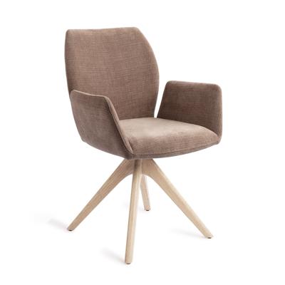 Jesper Home Eetkamerstoel 'Misaki' Revolve Oak Bleach, kleur Mocha Mist