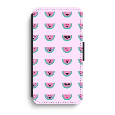 Smiley watermeloenprint: iPhone XR Flip Hoesje
