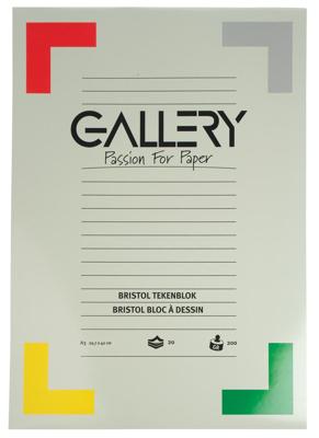 Gallery Bristol tekenpapier, 200 g, ft 29,7 x 42 cm, A3, blok van 20 vel