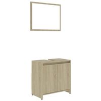 The Living Store Badkamermeubelset - Sonoma Eiken - 60 x 33 x 61 cm - Duurzaam Spaanplaat