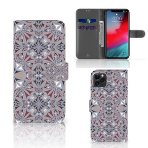 Apple iPhone 11 Pro Max Bookcase Flower Tiles