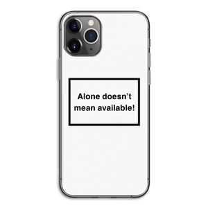 Alone: iPhone 11 Pro Transparant Hoesje