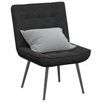 Relaxstoel 64x74x84 cm fluweel zwart - thumbnail