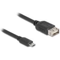 DeLOCK 81518 USB-kabel USB 2.0 1 m Micro-USB B USB A Zwart