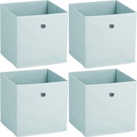 Opbergmand/kastmand - 4x - 22 liter - lichtblauw - 28 x 28 x 28 cm