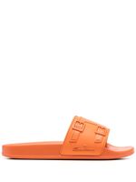 Santoni debossed-logo slides - Orange