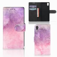 Hoesje Sony Xperia XA1 Pink Purple Paint | Portemonnee hoesje