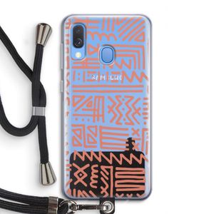 Marrakech Pink: Samsung Galaxy A40 Transparant Hoesje met koord