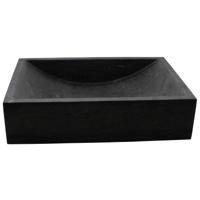Waskom Sanisupply Box | 50x35x12 cm | Natuursteen | Vrijstaand | Vierkant | Antraciet