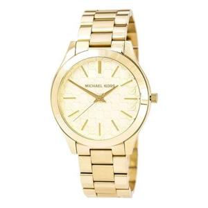 Michael Kors Dames MK3335 Slim Runway goudkleurige wijzerplaat geelgouden stalen armbandhorloge