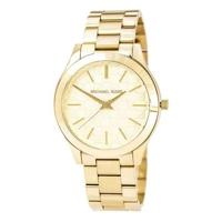 Michael Kors Dames MK3335 Slim Runway goudkleurige wijzerplaat geelgouden stalen armbandhorloge