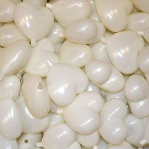 50x Witte kunststof harten decoraties 9 cm