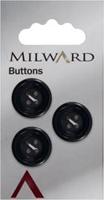 Milward Knoop Blauw/Zwart Met Sierrand 19mm (3 stuks)