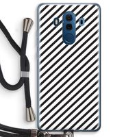 Strepen zwart-wit: Huawei Mate 10 Pro Transparant Hoesje met koord