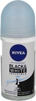 Nivea Deodorant roller invisible black & white pure