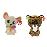Ty - Knuffel - Beanie Boo's - Chewey Chihuahua & Tiggy Tiger - thumbnail